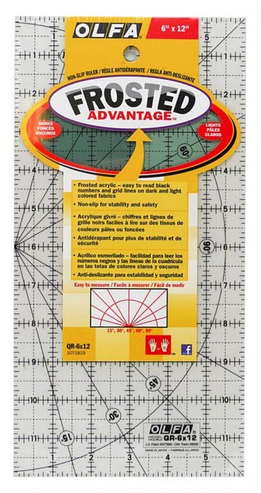 Линейка для квилтинга 6*12”, арт.OL-QR-6*12