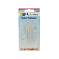 N-381 Иглы вышивальные ручные синельные, 6шт.